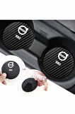 Karbon Desenli Volvo S60 Bardak Altlığı Volvo S60 İç Mekanı İçin Spor 7 cm Tasarımı 2 Adet