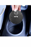 Nissan Note Yazılı Siyah Karbon Araç Bardak Altlığı Nissan Logolu Note İçin Şık ve Spor 7 cm Tasarım 2 Adet