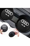 Audi RS Q8 Siyah Karbon Bardak Altlığı Audi Logolu RS Q8 Yazılı Dayanıklı 7 cm Tasarımı 2 Adet