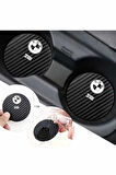 BMW  318i Karbon 7 cm Bardak Altlığı 2 Adet BMW Amblemli  318i  Yazılı Spor Şıklığı İçin