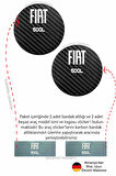 Fiat  500L Yazılı Siyah Karbon Araç Bardak Altlığı Fiat Logolu  500L İçin Şık ve Spor 7 cm Tasarım 2 Adet