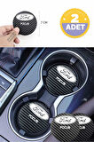 Ford Focus Siyah Karbon 7 cm Bardak Altlığı Ford Focus Özel Dayanıklı ve Şık Tasarım 2 Adet