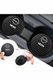 Nissan Micra Modeline Özel Siyah Karbon Bardak Altlığı Nissan Armali Micra 2 Adet 7 cm Spor Şıklığı İçin