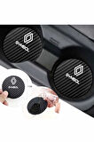 Renault Symbol Otomobil İçin Siyah Karbon Bardak Altlığı Renault Symbol İçin Dayanıklı ve Şık 7 cm Tasarım 2 Adet