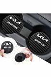 Kia Sportage Karbon Bardak Altlığı Kia Sportage Yazılı Spor ve Şık 2 Adet 7 cm Tasarım