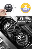 Hyundai Accent Blue Araba İçin Karbon Bardak Altlığı Hyundai Accent Blue Yazılı 7 cm Dayanıklı Şık Tasarım 2 Adet