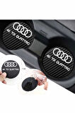 Audi 40 TDI Quattro Siyah Karbon Bardak Altlığı Audi Armalı 40 TDI Quattro Yazılı 7 cm Dayanıklı Özel Tasarım 2 Adet