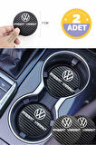 Volkswagen Passat Variant 7 cm Karbon Araç Bardak Altlığı Volkswagen Passat Variant Yazılı Şık ve Dayanıklı Tasarım 2 Adet