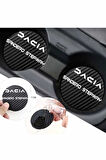 Dacia Sandero Stepway Karbon 7 cm Bardak Altlığı 2 Adet Dacia Amblemli Sandero Stepway  Yazılı Spor Şıklığı İçin