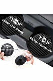 MINI Cooper Countryman Siyah Karbon Bardak Altlığı MINI Logolu Cooper Countryman Yazılı Dayanıklı 7 cm Tasarımı 2 Adet