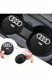 Audi A80 Yazılı Karbon Araç Bardak Altlığı Audi A80 Modeli İçin 7 cm Şık Tasarım 2 Adet