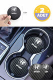 Alfa Romeo Spider Siyah Karbon 7 cm Bardak Altlığı Alfa Romeo Spider Özel Dayanıklı ve Şık Tasarım 2 Adet