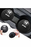 Alfa Romeo Spider Siyah Karbon 7 cm Bardak Altlığı Alfa Romeo Spider Özel Dayanıklı ve Şık Tasarım 2 Adet