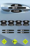Dekoratif Hyundai i20 Karbon Kapı Kolu Koruma Seti – Şık Beyaz Yazılı 8 Parça Koruyucu Folyo
