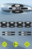 Ford Focus Karbon Kapı Kolu Koruma Seti – 8 Parça Beyaz Yazılı Şık ve Dayanıklı Folyo Seti