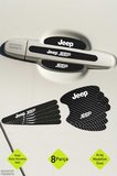 Premium Jeep Uyumlu Karbon Desenli Kapı Kolu Koruyucu Seti – Çizilmelere Karşı Dayanıklı 8 Parça