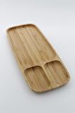 Bambu Bölmeli Sunum Tabağı 38x16x2 Cm