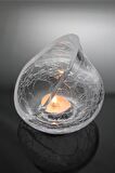 Paşabahçe El İmalatı Kristal Çatlatma Desen Damla Mumluk 1 Adet 19724