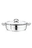 Safinox Flavia Çelik Basık İndiksiyon Tencere 28x9 cm-5.5 Litre