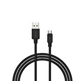 Global TCD-M11 2023 USB-A to Micro 2A Data ve Şarj Kablosu 1m Siyah