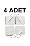 4 ADET Yeni Kablolu soketli Tens Pedi Tens Elektrodu (5x5cm Kare) Tens Peti Geçmeli Tens Pedi