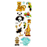 Sticker Kabartmalı Stiker Defter, Planlayıcı (kzy1059) 16x7 cm - Orman Hayvanları
