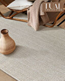 Tual Koleksiyonu Modern Saçaklı Halı 8401 Bej