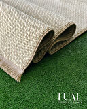 Tual Koleksiyonu Modern Saçaklı Halı 8401 Bej