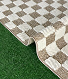 Tual Koleksiyonu Modern Saçaklı Halı 8408 Kahve