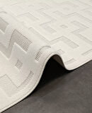 Mudo Koleksiyonu Dekoratif Modern Saçaklı Halı 8752 Krem