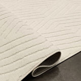 Mudo Koleksiyonu Dekoratif Modern Saçaklı Halı 8753 Krem