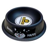 Keypet Renkli Çelik Kedi ve Köpek Mama Kabı 12 cm (Siyah)