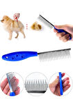 Tüy Açma Tarağı Kedi Köpek Kıtık Topak Açıcı Ergonomik Evcil Hayvan Bakım Tek Taraflı Metal Tarak