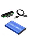 2.5'' inç sata 2.0 hdd harddisk kutu aliminyum Gövde - Harici HDD Hard Disk Kutusu MAVİ
