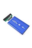 2.5'' inç sata 2.0 hdd harddisk kutu aliminyum Gövde - Harici HDD Hard Disk Kutusu MAVİ