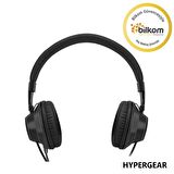 Global 2024 V50 Type-C ve 3.5mm Jack Girişli Mikrofonlu Kablolu Kulaküstü Kulaklık Siyah WNE1060