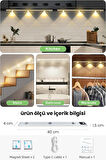TechnoJet Hareket Sensörlü Şarj Edilebilir 3 Farklı Renk Yanabilen 3 Led Dekoratif Lamba,Dolap Işığı