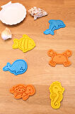 Deniz Canlıları Balık Yunus Balina Kaplumbağa Yengeç 12'li Set Kurabiye Kalıbı