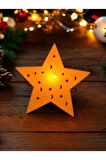 Yılbaşı Temalı Alev Efektli Titreyen Led Mumlu Modern Dekoratif Yıldız