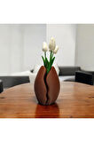 Kahve Çekirdeği Dekoratif Vazo Biyoplastik Kahverengi 18 cm