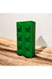 Renkli Blok Brick Özel Tasarım Modern Dekoratif Vazo Yeşil (ÇİÇEK DAHİL DEĞİLDİR)