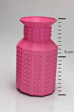 Blok Çiçek Uyumlu Özel Tasarım Dekoratif Mini Vazo Biyoplastik Pembe 11cm (ÇİÇEKLER DAHİL DEĞİLDİR)
