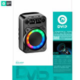 Global Q10 Taşınabilir Bluetooth 5.2 Hoparlör FM Radio, USB, TF SD, RGB Light Show Siyah WNE0367
