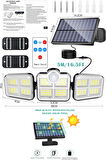 Technojet  Güneş Enerjili Kumandalı Hareket Sensörlü Solar Bahçe Aydınlatma ve Sokak Lambası 122 Led