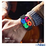 Global SQ-9 Gerçek Amoled Ekran Android İos HarmonyOs Uyumlu 3 Kordonlu Akıllı Saat Siyah WNE0901