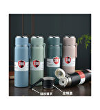 Paslanmaz Çelik Matara Termos Su Şişesi 500 ML Vakumlu Kapak - Siyah