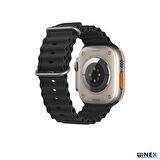 Global 42-49mm Yeni Nesil Apple Uyumlu Akıllı Saat Kordonu Silikon Siyah WNE0982