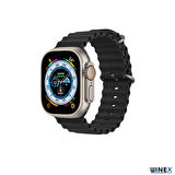 Global 42-49mm Yeni Nesil Apple Uyumlu Akıllı Saat Kordonu Silikon Siyah WNE0982