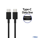 Global 3A 50W Type-C to Type-C Data ve Şarj Kablosu 1metre Siyah DN980