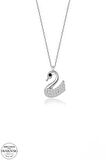 SWAROVSKİ TAŞLI  ZİRCONİA KUĞU 925 AYAR GÜMÜŞ KOLYE